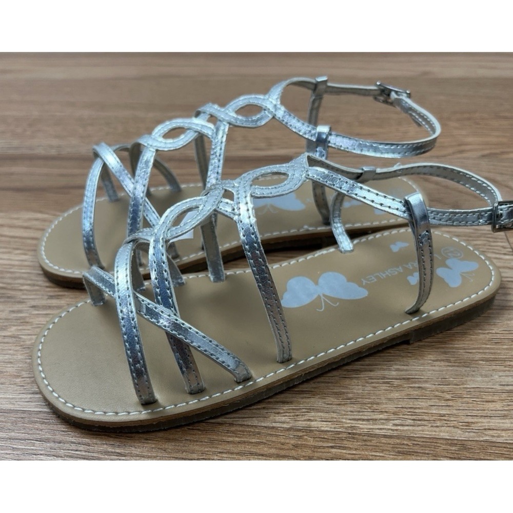 Laura Ashley Toddler Girls Sandals‎ Size 12 Silver NEW - Picture 3 of 10